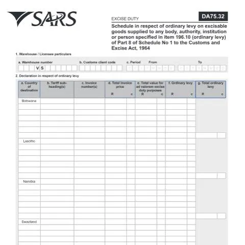 Document preview: Understanding the DA 75 32 Form for Excise Duty — Government & admin (CERFA n°DA 75 32)