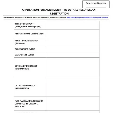 Document preview: Guide to Correcting Registration Details with GRO 229 in Northern — Civil status & identity (GRO 229)