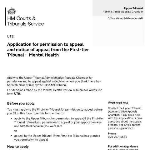 Document preview: Guide to Appealing Mental Health Tribunal Decisions in the UK — Government & admin