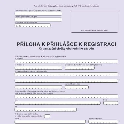 Document preview: Důležitost Přílohy k Přihlášce k registraci 25 5101a — Daně a fiskální záležitosti (CERFA n°25 5101a)