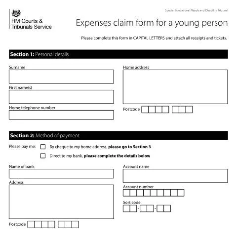 Document preview: Understanding Form SEND15AYP in Special Educational Needs Tribunals — Government & admin