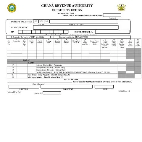 Document preview: Key Insights on the Excise Duty Return Form DT-0133 — Taxes (CERFA n°DT-0133)
