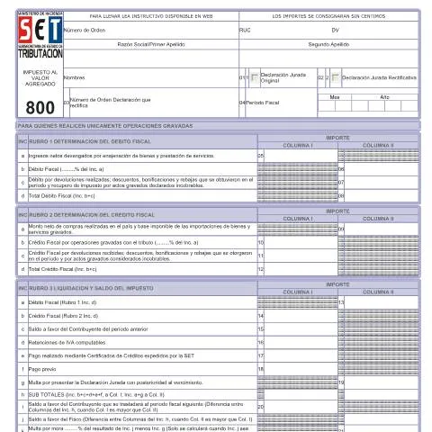 Vista previa del documento Guía para completar y presentar el Formulario 800 Sección A en — Impuestos (CERFA n°F800)