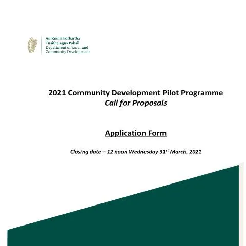 Document preview: Mastering the Application for the Community Development Pilot — Government & admin