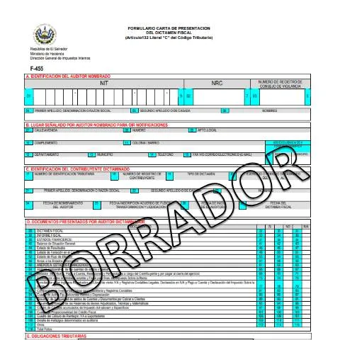 Vista previa del documento Relevancia del Formulario F-455 en la Administración Tributaria — Impuestos (CERFA n°F-455)