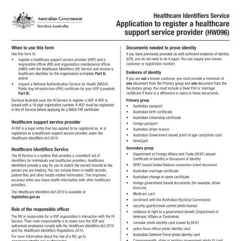 Document preview: Essential Guide to the HW096 Healthcare Support Registration Form — Health (CERFA n°HW096)