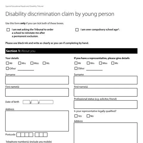 Document preview: Understanding Form SEND4B: Student Disability Rights Protection — Legal & justice