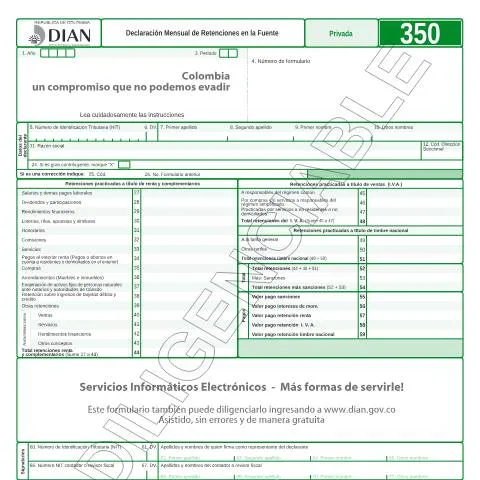 Vista previa del documento Todo sobre la Declaración Mensual de Retenciones en la Fuente — Impuestos (CERFA n°F350-2013)