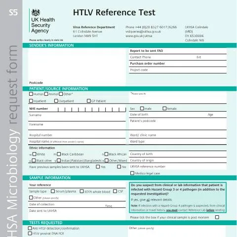 Document preview: HTLV Reference Testing Referral Guidelines for Healthcare Providers — Health
