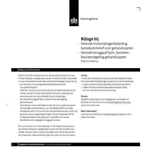 Documentvoorvertoning: Belastingvoordelen voor Gehandicapten met Bestelauto — Belastingen (CERFA n°bpm0362b8fol)
