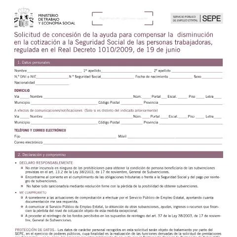 Vista previa del documento Ayuda para Compensar Disminución de Cotización a la Seguridad Social — Impuestos