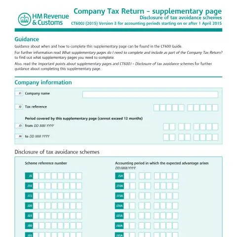 Document preview: Understanding the Importance of CT600J in UK Taxation — Taxes