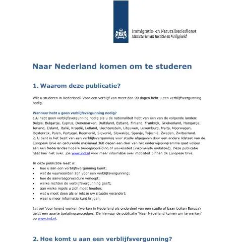 Documentvoorvertoning: Uw Gids voor Studeren in Nederland en Verblijfsvergunning — Immigratie & visa (CERFA n°3078)