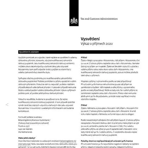 Documentvoorvertoning: Belang van de Inkomensverklaring 2020 voor Tsjechisch-sprekenden — Belastingen (CERFA n°ib0591t01pltsj)