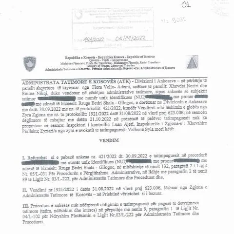 Document preview: Analiza e Vendimit 421-22 në Kosovë — Procedura administrative