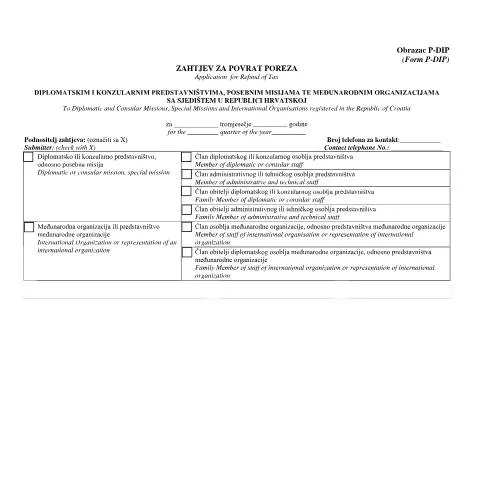 Document preview: Ispunjavanje Obrazca P-DIP za povrat poreza — Porezi i fiskalnost (CERFA n°Obrazac P-DIP fill in)