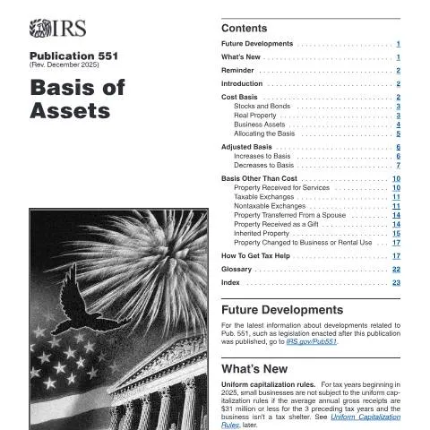 Document preview: Decoding IRS Publication 551 for Tax Compliance — Taxes (CERFA n°PUB-551)