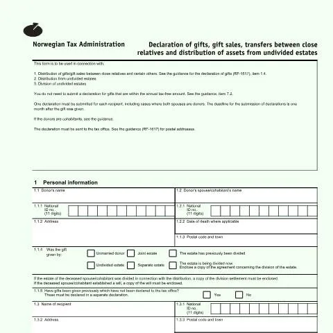 Document preview: Forståelse av RF-1616: Rapportering av gaver og eiendeler — Skatt & avgifter (CERFA n°RF-1616)