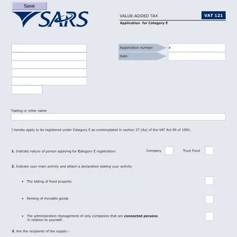 Document preview: Understanding the VAT121 Application for Category E — Taxes (CERFA n°VAT121)