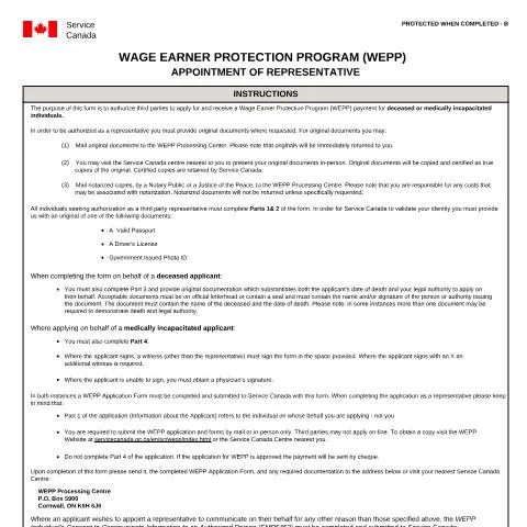 Document preview: Understanding the WEPP Appointment of Representative Form — Work & employment (CERFA n°EMP5453)