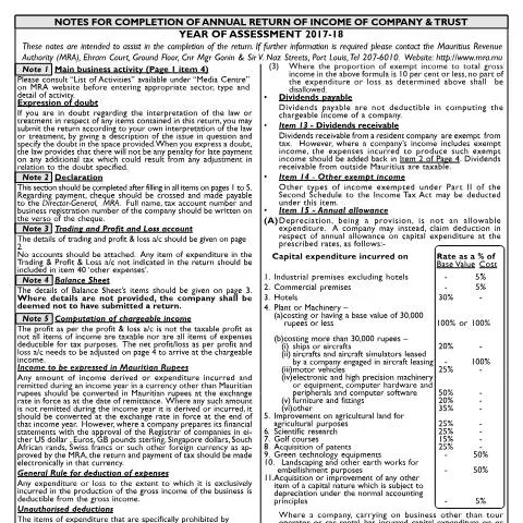 Document preview: Understanding Document IT033ANotes170717 for Businesses in Mauritius — Government & admin (CERFA n°IT033ANotes170717)