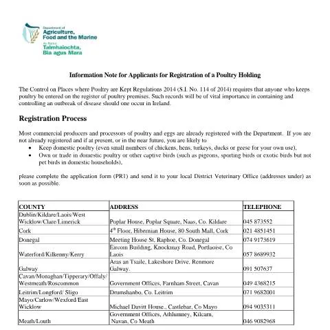 Document preview: Understanding Poultry Holding Registration in Ireland — Government & admin