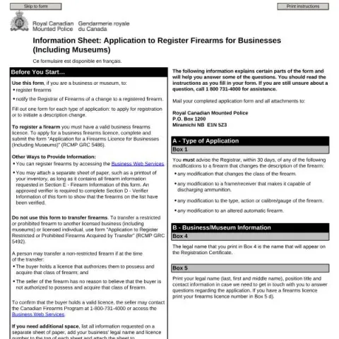 Document preview: Registering Firearms for Businesses and Museums in Canada — Legal & justice (5489e)