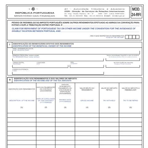 Pré-visualização do documento Entenda o Modelo 24 - RFI para Reembolso de Impostos — Impostos (CERFA n°Modelo 24 - RFI)