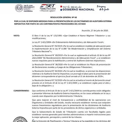 Vista previa del documento Impacto de la resolución general 60 en proveedores del Estado — Impuestos