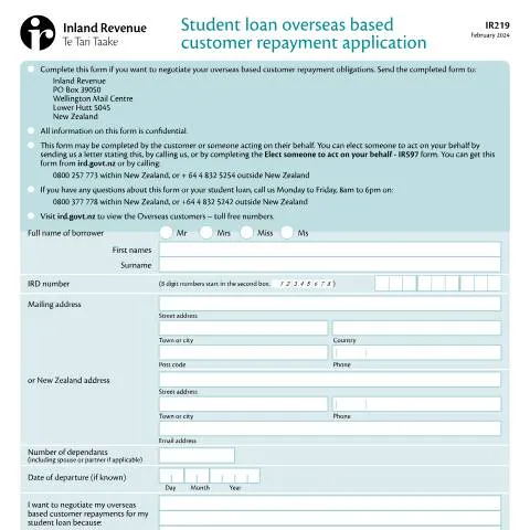 Document preview: Essential Guide to the IR219 Form for Overseas Borrowers — Education & training (CERFA n°IR219)