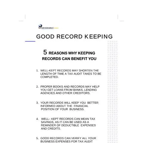 Document preview: Understanding the Good Record Keeping Form in Jamaica — Government & admin (CERFA n°good_record_keeping)