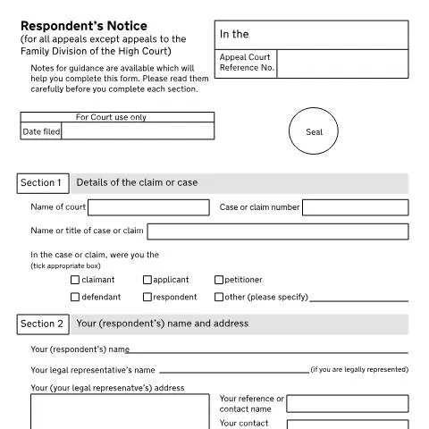 Document preview: How to Use Form N162: Respondent's Notice for UK Appeals — Legal & justice