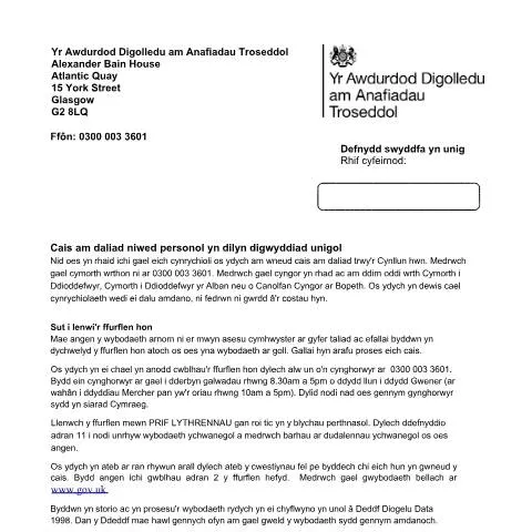 Document preview: Understanding the Cais am daliad niwed form for Victims — Benefits & social aid