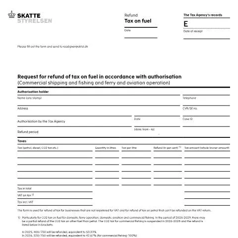 Document preview: Refusion af brændstofafgift til erhvervslivet — Skatter & skat (CERFA n°23.004)