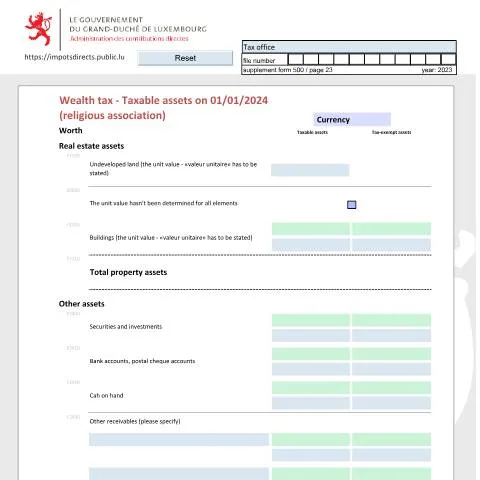 Aperçu du document Comprendre la déclaration de fortune d'une association religieuse — Impôts & fiscalité (CERFA n°arf-e)