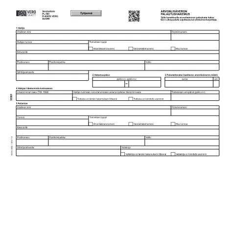 Document preview: Ymmärrä Vero 9550 hakemuksen merkitys — Verot & verotus (CERFA n°Vero 9550)
