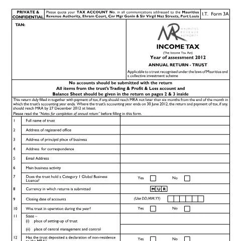 Document preview: Comprehensive Overview of the 2012 Trust Annual Return Process — Government & admin (CERFA n°Trust2012full)