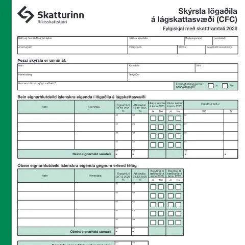 Document preview: Mikilvægi skýrslu lögaðila á lágskattasvæði — Skattar & fjármál (CERFA n°RSK 4.24)