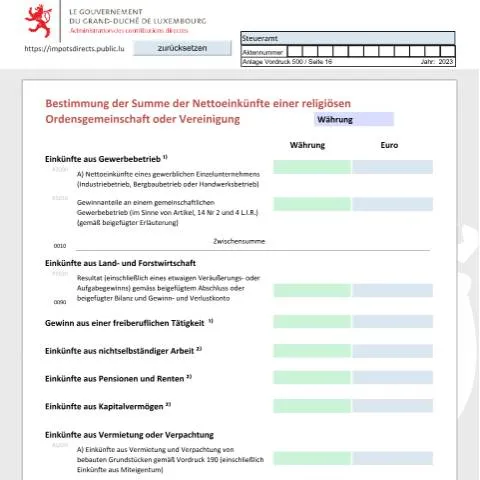 Aperçu du document Évaluation des revenus nets des organismes religieux au Luxembourg — Impôts & fiscalité (CERFA n°card)