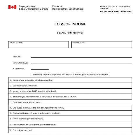 Document preview: Comprehensive Guide to the Loss of Income Form LAB1082 — Work & employment (CERFA n°LAB1082)