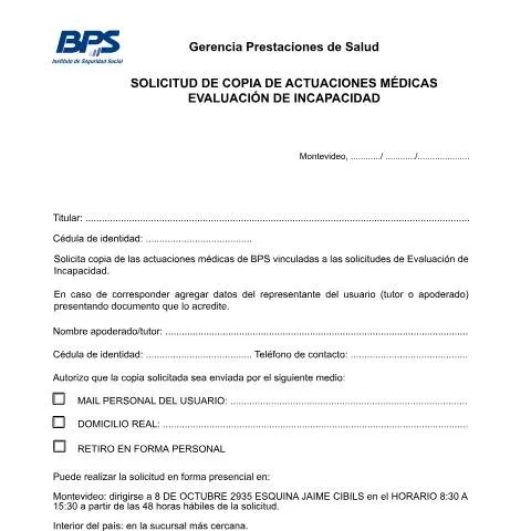 Vista previa del documento Obtén tu Copia de Actuaciones Médicas del BPS — Salud