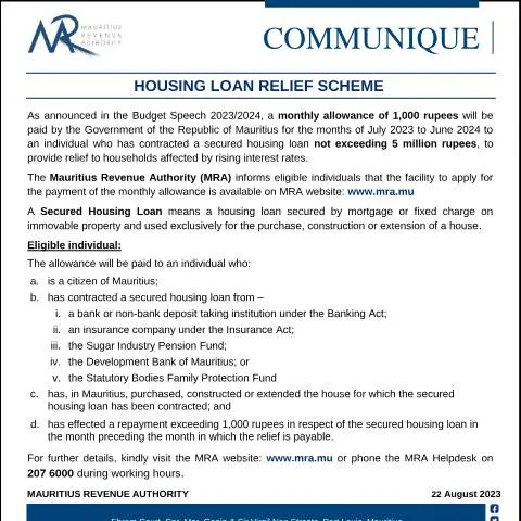 Document preview: Explore the Housing Loan Relief Scheme for Financial Relief — Housing (CERFA n°HousingLoan220823)