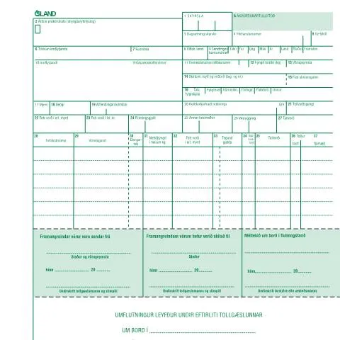 Document preview: Skilningur á umflutningi og tollum á Íslandi — Tollur & innflutningur (CERFA n°TS-E7)