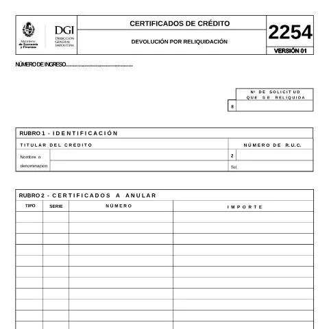 Vista previa del documento Entienda el Proceso de Devolución por Reliquidación con el Formulario — Trámites administrativos (CERFA n°2254)
