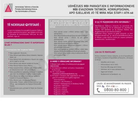 Document preview: Raportimi i Evazionit Tatimor: Udhëzuesi i ATK-së — Tatime & fiskalitet