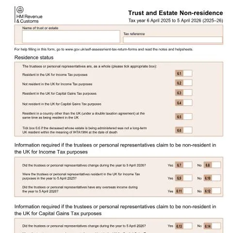 Document preview: Navigating the SA906 Form for Non-Resident Trusts — Taxes