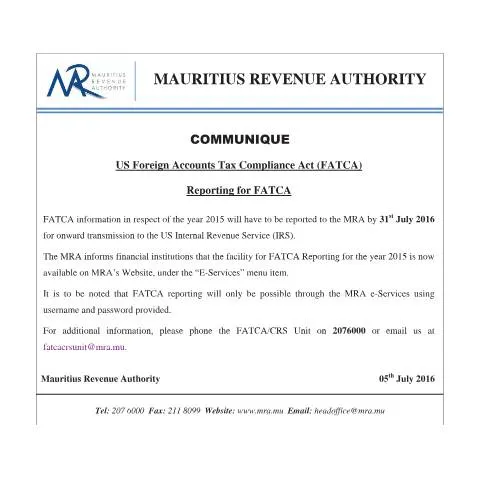 Document preview: Comprehensive Guide to FATCA Reporting for Mauritius — Taxes (CERFA n°FATCA070716)