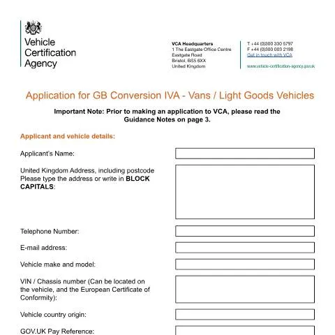 Document preview: Converting European Commercial Vehicles for UK Roads: IVA Process — Vehicle & driving