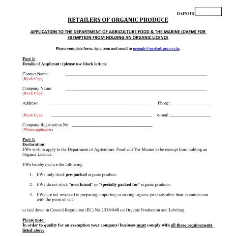 Document preview: Navigating the Organic Farming Exemption Application Process — Government & admin