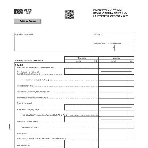 Document preview: Yhteisön henkilökohtaisen tulolähteen tuloksen ilmoittaminen — Verot & verotus (CERFA n°Vero 3078)